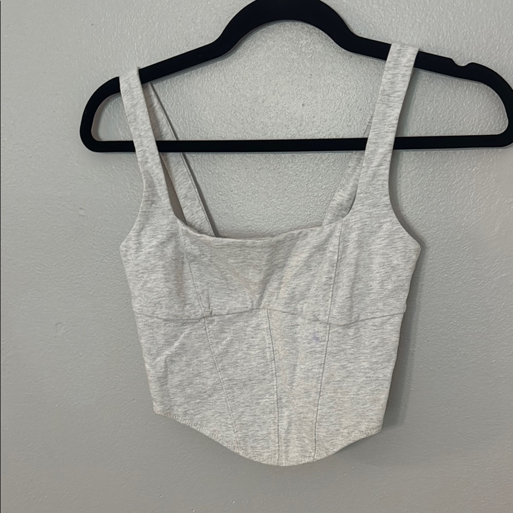 Garage Light Gray Cropped Tank Top